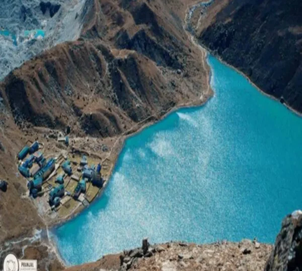 Gokyo Lakes trek in Nepal showing turquoise alpine lakes and snow-covered Himalayan peaks