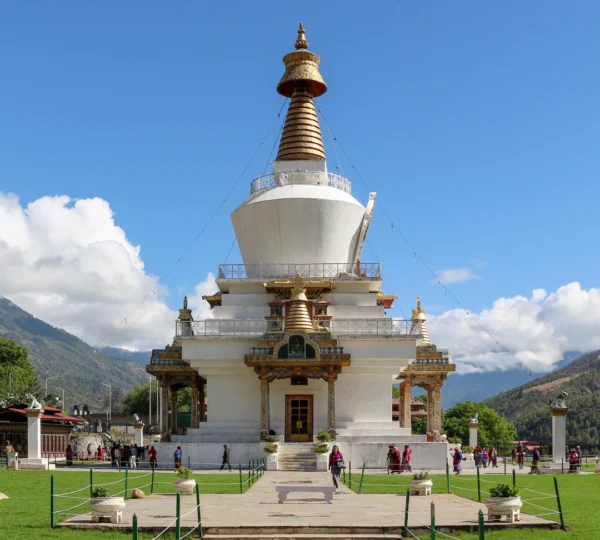 National Memorial Chorten in Thimphu with devotees walking around