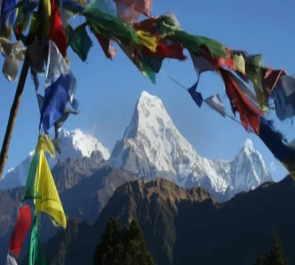 Annapurna Base Camp trekking route with Himalayan mountain views in Nepal